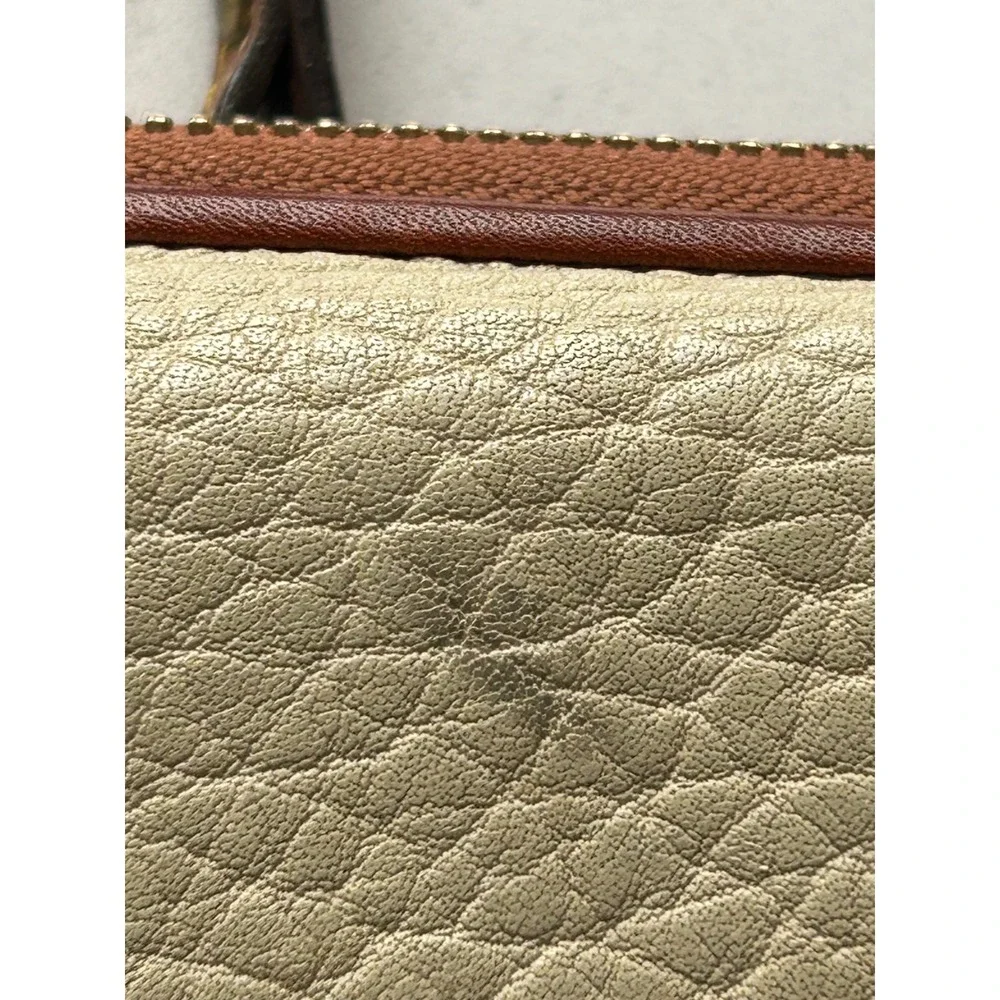 Dooney‎ Bourke Leather Crossbody Wallet Bag Tan Brown Leather Trim